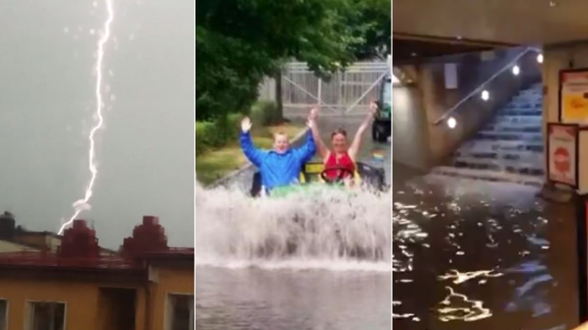 Här är videos från ett stormdrabbat Sverige.